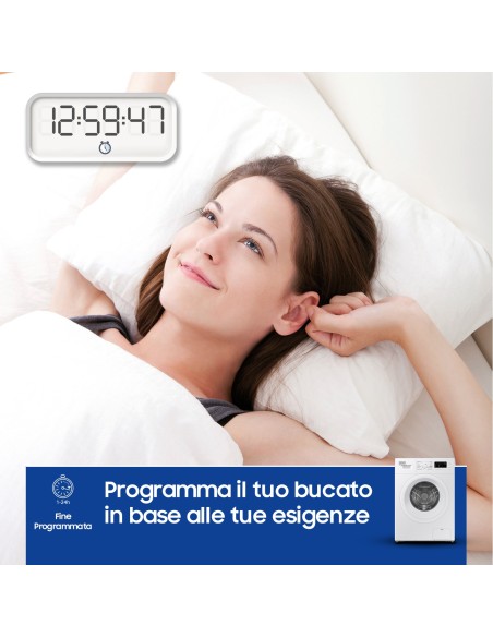 Samsung WW60A3120WE ET lavatrice slim a caricamento frontale 6 kg Classe C 1200 giri min, Porta bianca + Panel bianco
