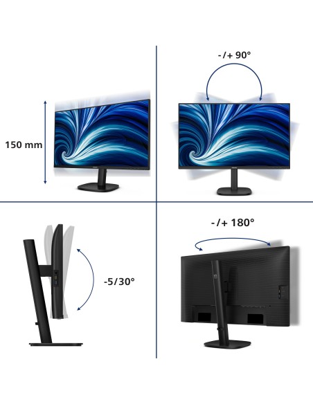 Philips 3000 series 27B2U3601 00 Monitor PC 68,6 cm (27") 2560 x 1440 Pixel Quad HD LCD Nero