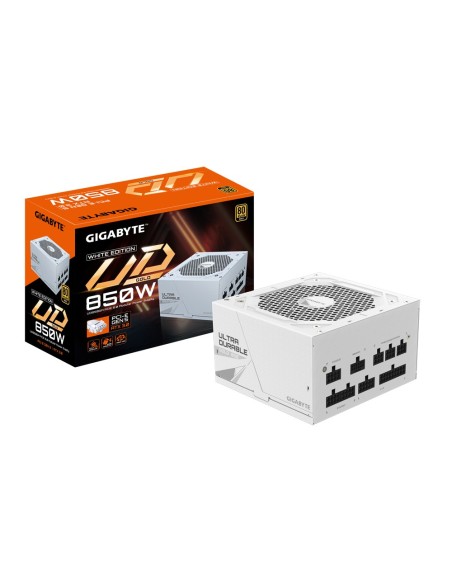 GIGABYTE UD850GM PG5W Alimentatore - PCIe 5.0, 80 PLUS Gold, Design completamente modulare, Ventola da 120 mm, Compatibile con