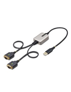 StarTech.com Cavo da USB a seriale a 2 porte da 60 cm, Viti dadi DB9 intercambiabili, ritenzione COM, USB-A a DB9 RS232, FTDI,