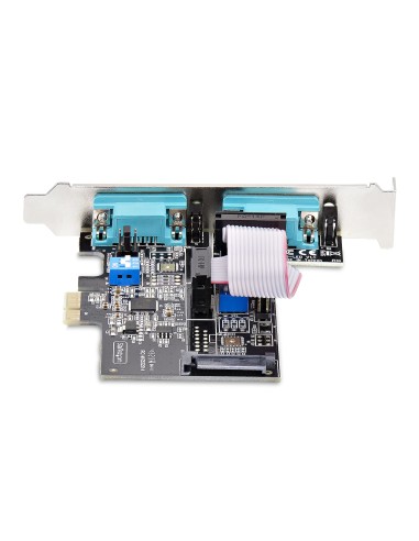 StarTech.com Scheda Seriale PCIe a 2 porte, scheda PCI Express a doppia porta RS232 RS422 RS485 (DB9), staffe a basso profilo