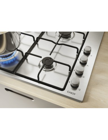 Candy Idea CHW6LX Acciaio inox Da incasso 60 cm Gas 4 Fornello(i)