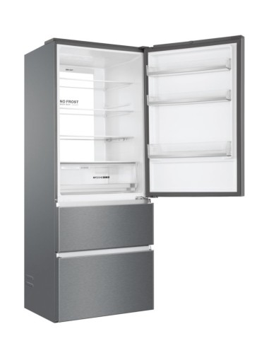 Haier 3D 70 Serie 3 HTOPMNE7193 Libera installazione 450 L E Platino, Acciaio inox