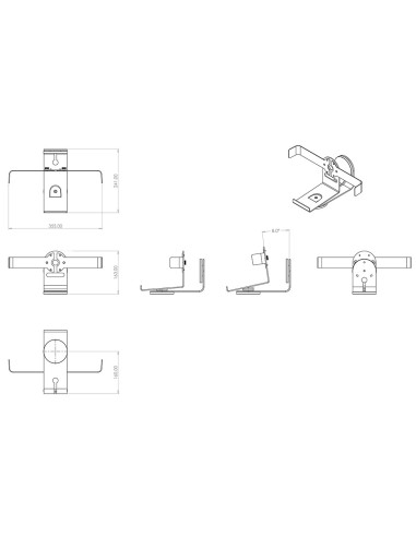 Multibrackets 1850 supporto da parete per casse acustiche Acciaio, Alluminio Bianco