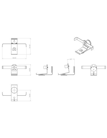 Multibrackets 1850 supporto da parete per casse acustiche Acciaio, Alluminio Bianco