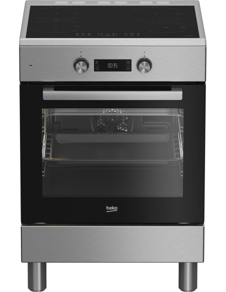Beko Cucina a libera installazione inox, forno elettrico 6 funzioni, piano cottura induzione 4 zone, 60x60, Classe A