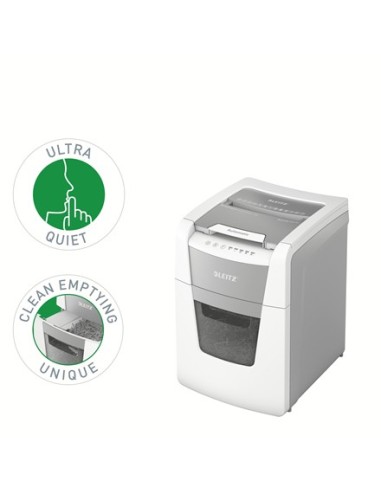 Leitz 80120000 distruggi documenti Taglio a frammenti 22 cm Grigio, Bianco