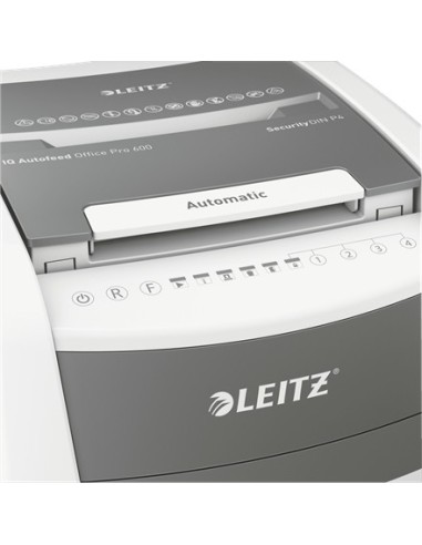Leitz 80170000 distruggi documenti Triturazione incrociata 22,3 cm Grigio, Bianco