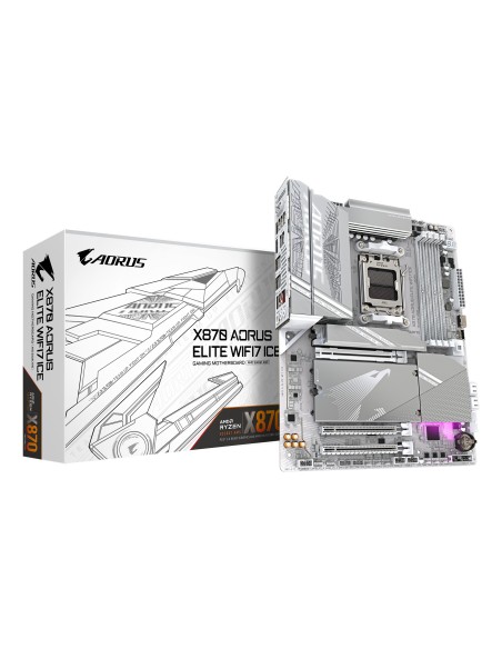 GIGABYTE X870 AORUS ELITE WIFI7 ICE Scheda Madre - Supporta CPU AMD Ryzen 9000, 16+2+2 fasi VRM digitale, fino a 8200MHz DDR5