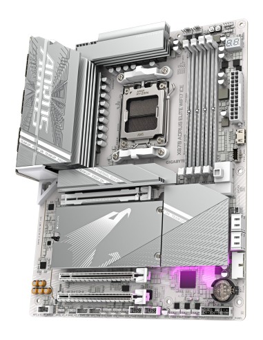 GIGABYTE X870 AORUS ELITE WIFI7 ICE Scheda Madre - Supporta CPU AMD Ryzen 9000, 16+2+2 fasi VRM digitale, fino a 8200MHz DDR5
