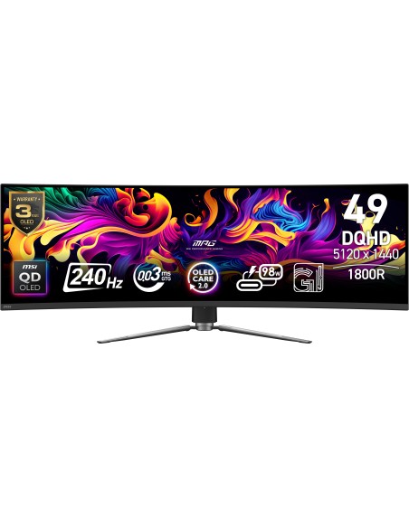 MSI MPG 491CQPX QD-OLED Monitor PC 124,5 cm (49") 5120 x 1440 Pixel Dual QHD Nero