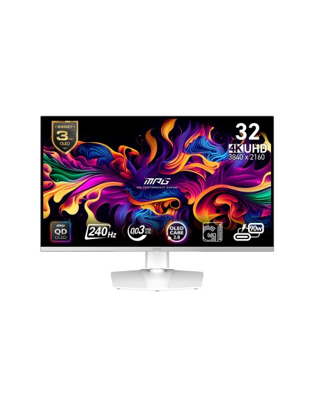 MSI MPG 321URXW QD-OLED Monitor PC 80 cm (31.5") 3840 x 2160 Pixel 4K Ultra HD Bianco