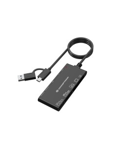 Conceptronic BIAN10B lettore di schede USB 3.2 Gen 1 (3.1 Gen 1) Type-A Type-C Nero