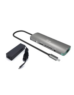 i-tec USB-C Metal Nano Docking Station 4K HDMI LAN with Power Delivery 100W + Universal Charger 100W