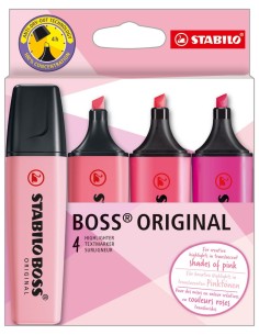 STABILO BOSS ORIGINAL evidenziatore 4 pz Punta smussata Rosa