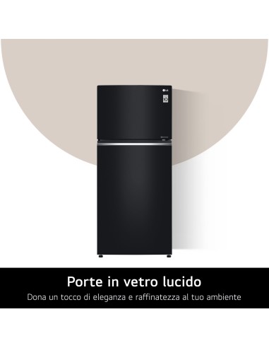 LG GTB744BMBED Frigorifero doppia porta, Classe E, 506L, Porte in vetro, Door Cooling,Nero