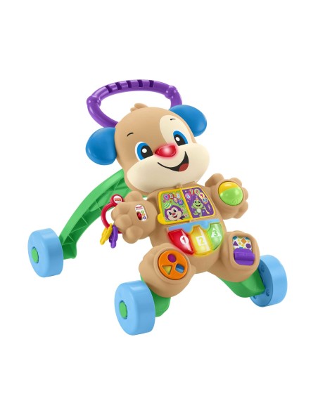 Fisher-Price Cagnolino Primi Passi - Ridi & Impara, Edizione multilingue, giocattolo musicale per camminare Giocattolo per
