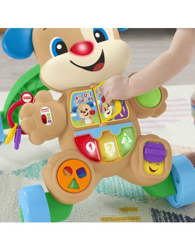 Fisher-Price Cagnolino Primi Passi - Ridi & Impara, Edizione multilingue, giocattolo musicale per camminare Giocattolo per