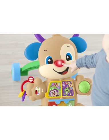 Fisher-Price Cagnolino Primi Passi - Ridi & Impara, Edizione multilingue, giocattolo musicale per camminare Giocattolo per