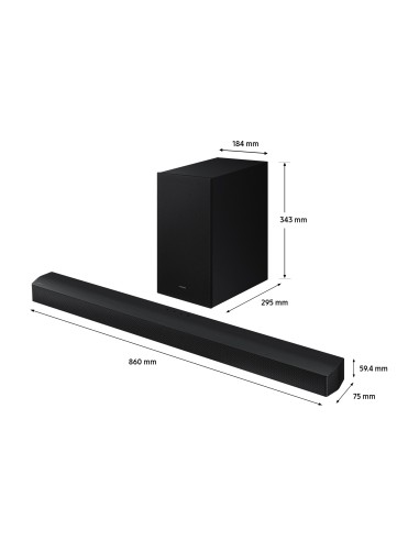 Samsung Soundbar HW-B650D ZF Serie B, 4 Speaker, Wireless Dolby 5.1ch, Audio a 3.1 Canali, Surround sound expansion, Black 2024