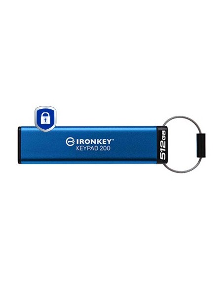 Kingston Technology IronKey Keypad 200 da 512 GB, FIPS 140-3 livello 3 (in fase di approvazione) crittografata AES-256