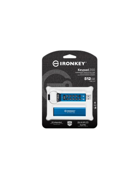 Kingston Technology IronKey Keypad 200 da 512 GB, FIPS 140-3 livello 3 (in fase di approvazione) crittografata AES-256