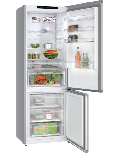 Bosch Serie 4 KGN492IAF , Frigorifero combinato da libera installazione, 203 x 70 cm, Acciaio spazzolato anti-impronta Classe A