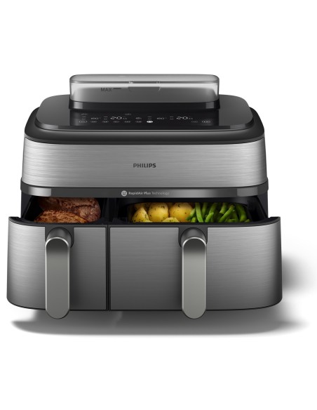 Philips 5000 series Airfryer doppio cestello con cottura a vapore, friggitrice ad aria da 9.0L, 19 metodi di cottura, App per