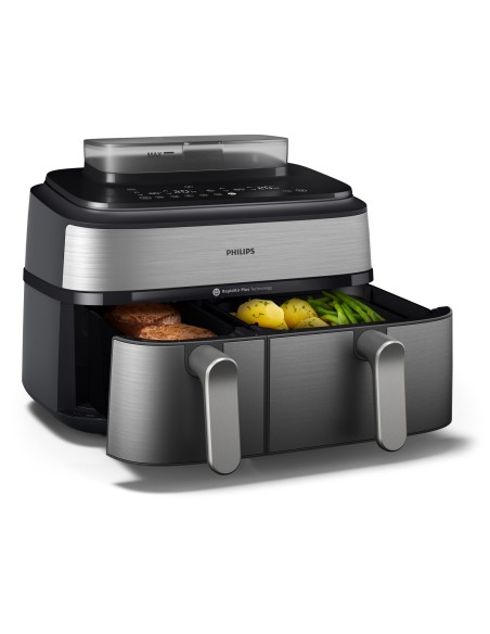 Philips 5000 series Airfryer doppio cestello con cottura a vapore, friggitrice ad aria da 9.0L, 19 metodi di cottura, App per