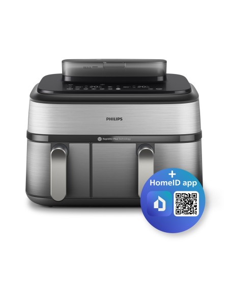 Philips 5000 series Airfryer doppio cestello con cottura a vapore, friggitrice ad aria da 9.0L, 19 metodi di cottura, App per
