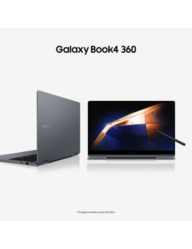 Samsung Galaxy Book4 360 Laptop, Intel® Core™ 5 120U, 16GB RAM, 512GB SSD, 15.6" Super AMOLED, Windows 11 Home, Moonstone Gray