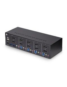 StarTech.com KVM Switch DisplayPort a 4 Porte con Doppio Monitor, 4K 60Hz, 2x Porte Hub USB 5Gbps, 2x Porte HID USB 2.0, 2