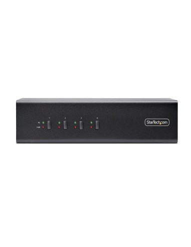 StarTech.com KVM Switch DisplayPort a 4 Porte con Doppio Monitor, 4K 60Hz, 2x Porte Hub USB 5Gbps, 2x Porte HID USB 2.0,