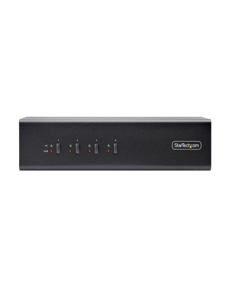 StarTech.com KVM Switch DisplayPort a 4 Porte con Doppio Monitor, 4K 60Hz, 2x Porte Hub USB 5Gbps, 2x Porte HID USB 2.0,