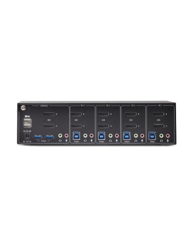 StarTech.com KVM Switch DisplayPort a 4 Porte con Doppio Monitor, 4K 60Hz, 2x Porte Hub USB 5Gbps, 2x Porte HID USB 2.0,
