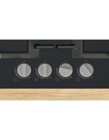 Bosch Serie 4 PNP6B6K40 , Piano cottura a gas, 60 cm, Vetro temperato, Nero