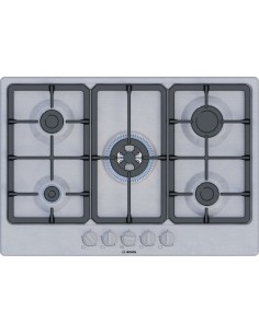 Bosch Serie 4 PGQ7B5K90 , Piano cottura a gas, 75 cm, Acciaio inox