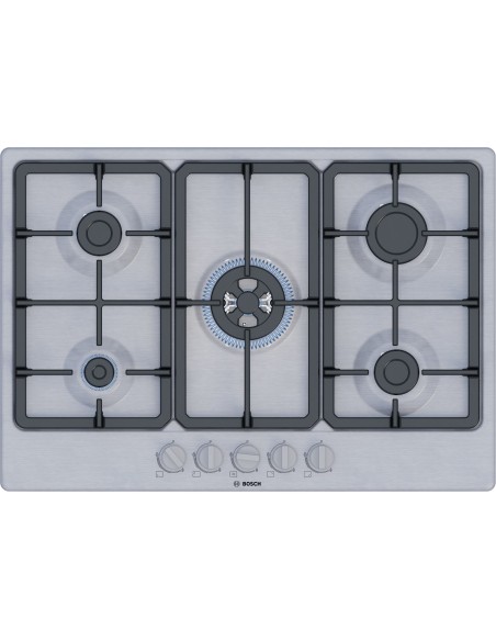 Bosch Serie 4 PGQ7B5K90 , Piano cottura a gas, 75 cm, Acciaio inox