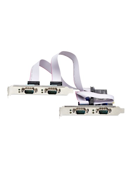 StarTech.com Scheda Seriale PCIe a 4 porte, scheda seriale PCI Express a RS232 RS422 RS485 (DB9), staffa a basso profilo