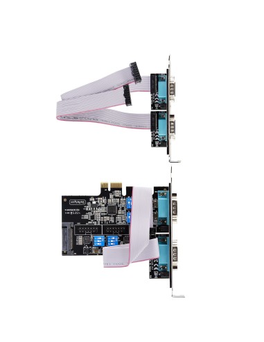 StarTech.com Scheda Seriale PCIe a 4 porte, scheda seriale PCI Express a RS232 RS422 RS485 (DB9), staffa a basso profilo