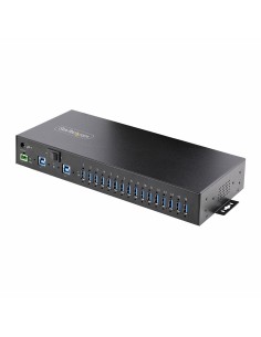 StarTech.com Hub USB Industriale 5Gbps a 16 porte con adattatore di alimentazione, enclosure in metallo, montabile, protezione