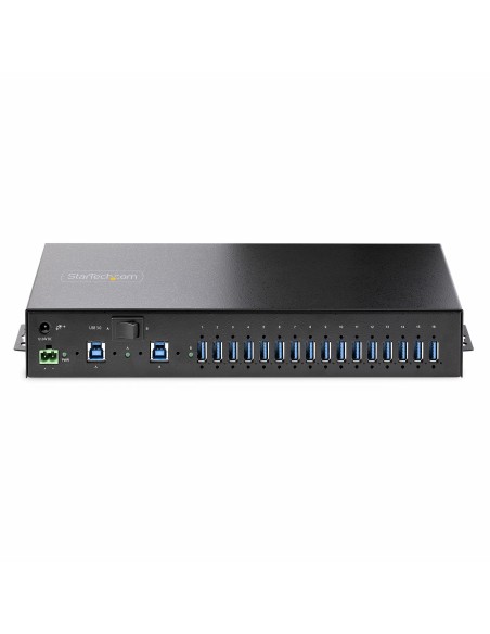 StarTech.com Hub USB Industriale 5Gbps a 16 porte con adattatore di alimentazione, enclosure in metallo, montabile, protezione