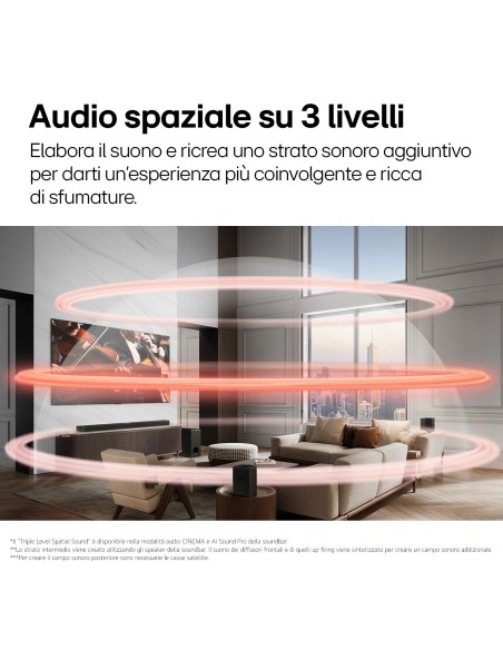 LG Soundbar S70TR, 500W su 5.1.1 canali, Dolby Atmos, DTS X, Casse posteriori incluse