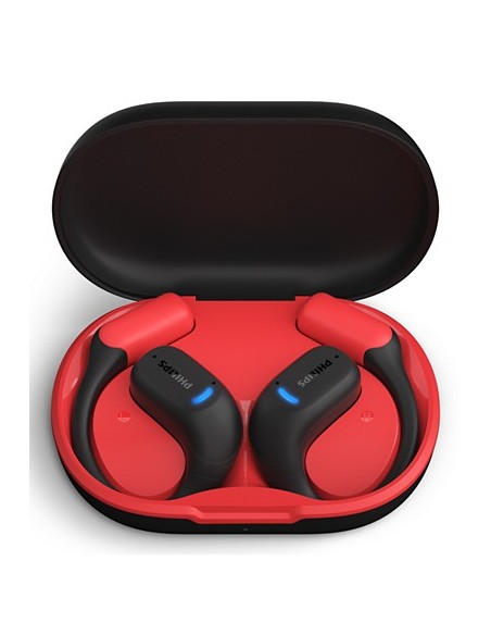 Philips 6000 series TAA6709BK 00 cuffia e auricolare True Wireless Stereo (TWS) A clip Sport Bluetooth Nero, Rosso
