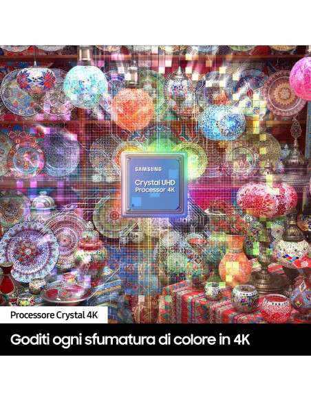 Samsung TV Crystal UHD 4K 75” UE75DU8570UXZT Smart TV Wi-Fi Titan Gray 2024, Processore Crystal 4K, 4K Upscaling, AirSlim