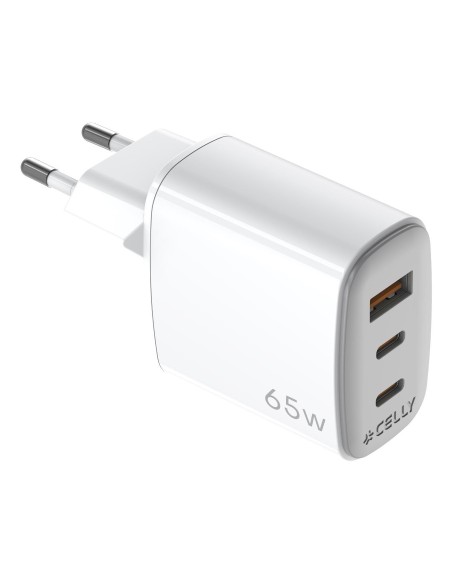 Celly UPTC1USB2USBC65 Caricabatterie per dispositivi mobili Smartphone, Tablet, Telefono Bianco USB Interno