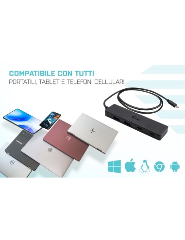 i-tec Metal USB-C HUB 2x USB 3.0 + 2x USB-C, with 85cm USB-C cable