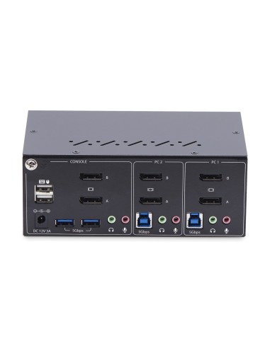 StarTech.com KVM Switch DisplayPort a 2 porte per doppio monitor DP, 4K 60Hz, 2 porte HID USB 2.0, Hub 2 porte USB 5Gbps,