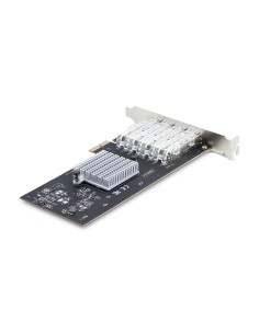 StarTech.com Scheda di rete SFP GbE a 4 porte, PCIe 2.0 x2 (compatibile x4, x8, x16), Controller Intel I350-AM4 4x 1GbE, 2