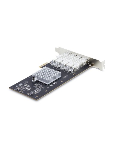 StarTech.com Scheda di rete SFP GbE a 4 porte, PCIe 2.0 x2 (compatibile x4, x8, x16), Controller Intel I350-AM4 4x 1GbE,